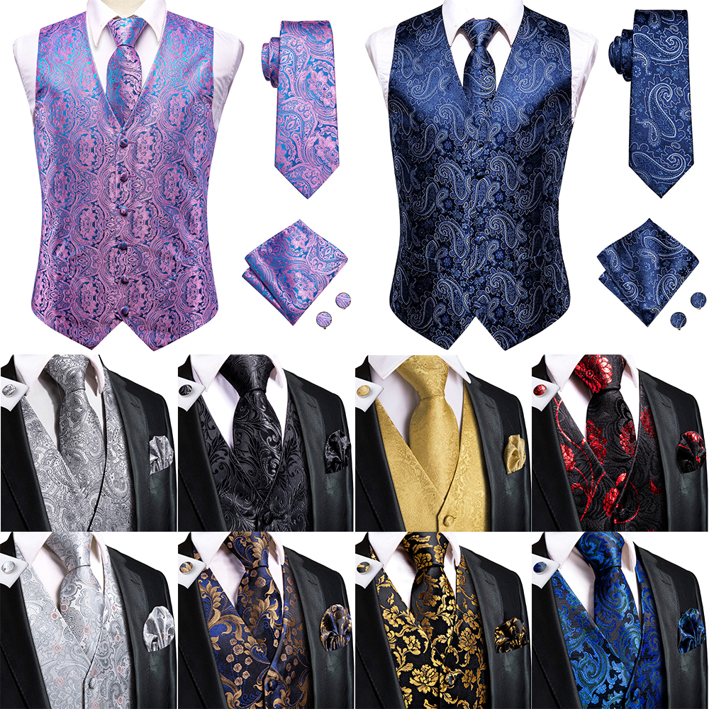 Sleeveless Undershirt - Wedding Purple Men Vest Paisley Floral
