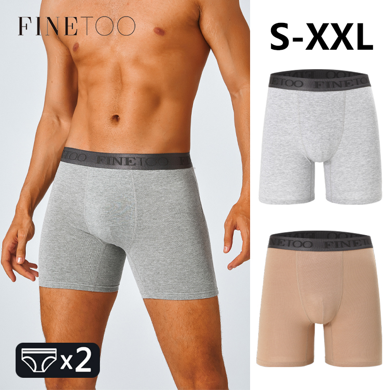 2pcs Cotton Long Boxers For Me – обзор и цена Boxer Brief Pack Cotton