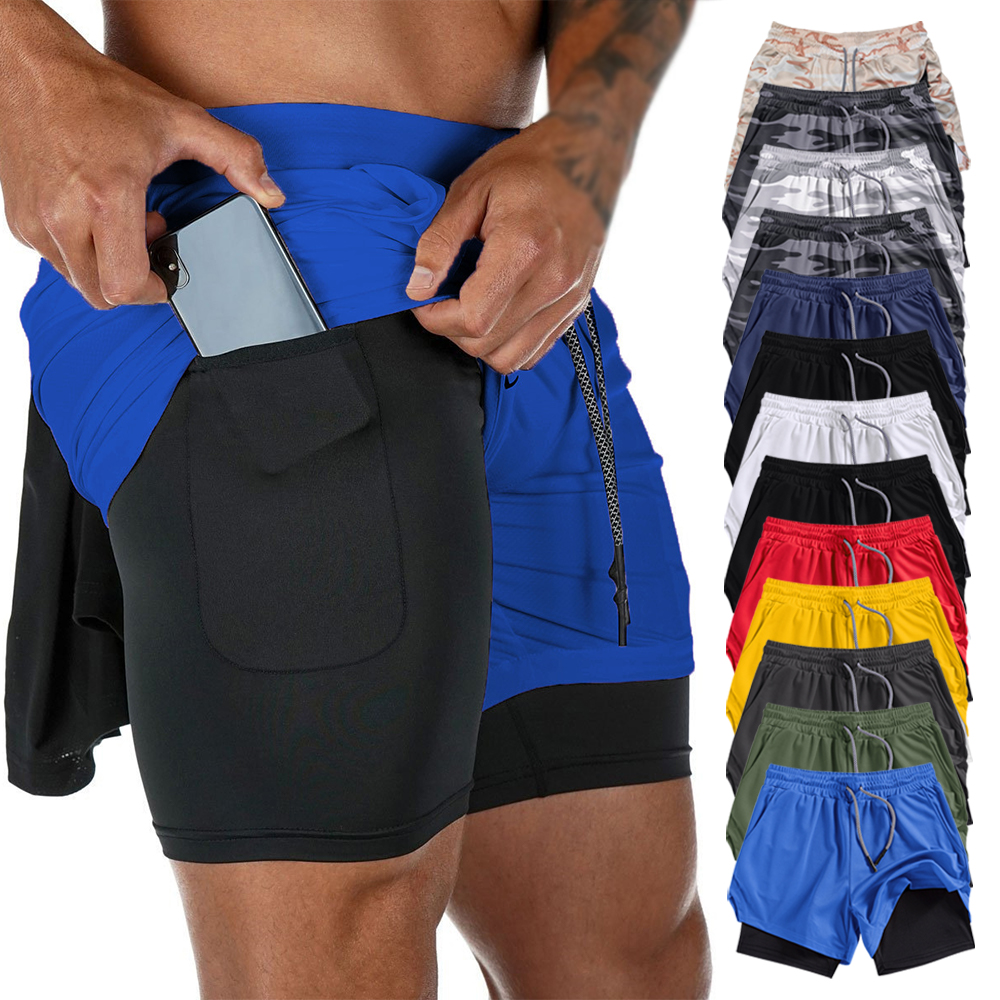 Men's Summer double-deck Quick – обзор и цена Compression Shorts Athletes