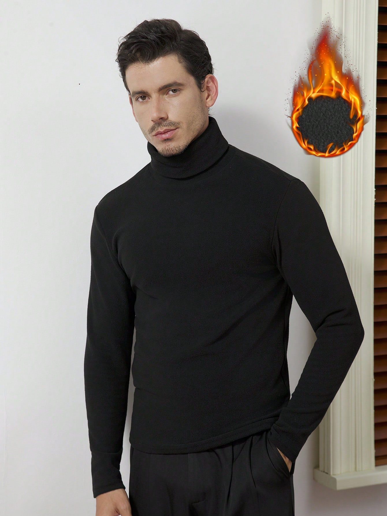 Men's Black High-Neck Long Sle – обзор и цена Base Layer Top