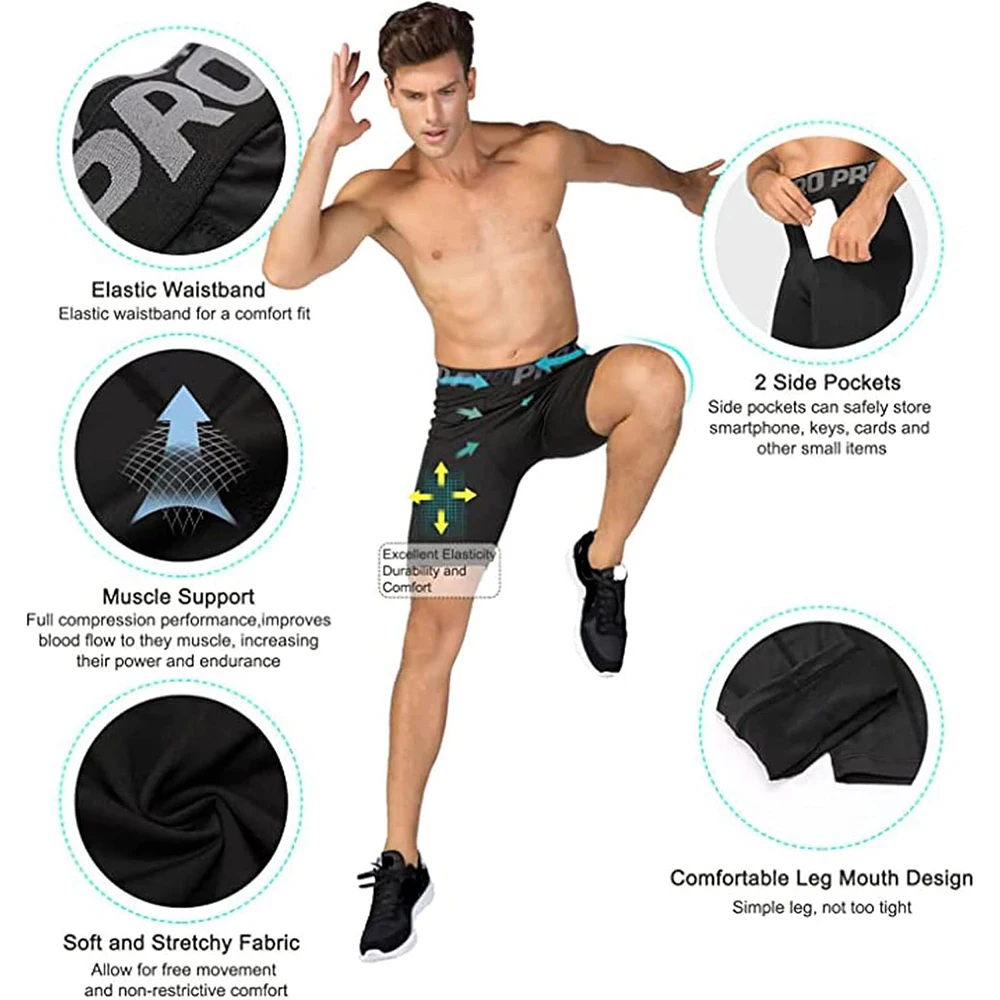 Mens Gym Shorts with Pockets W – обзор и цена Compression Shorts Athletes