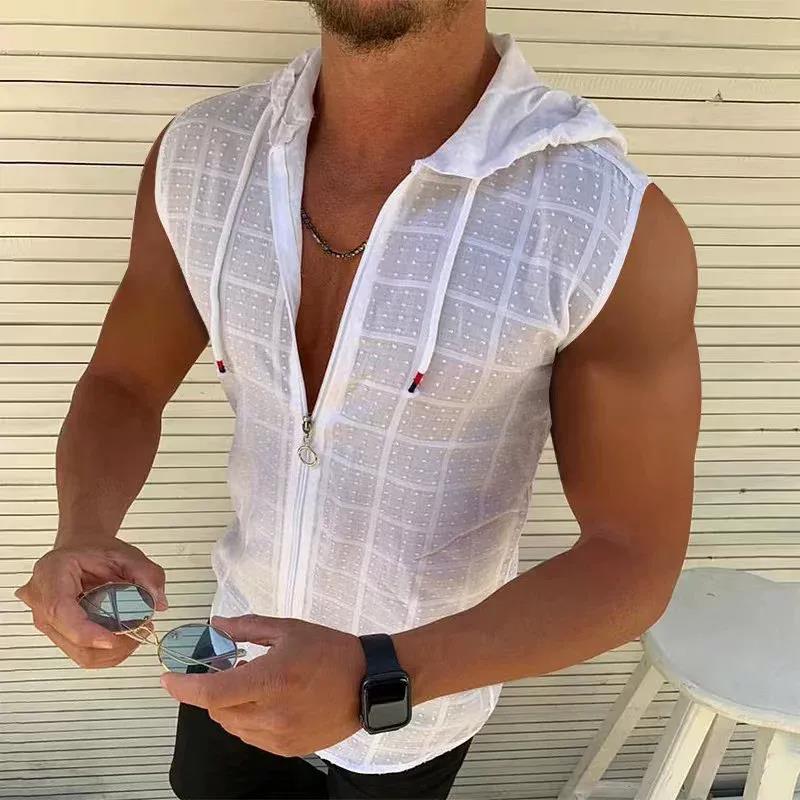 2026 sleeveless hooded zipper  – обзор и цена Sleeveless Undershirt