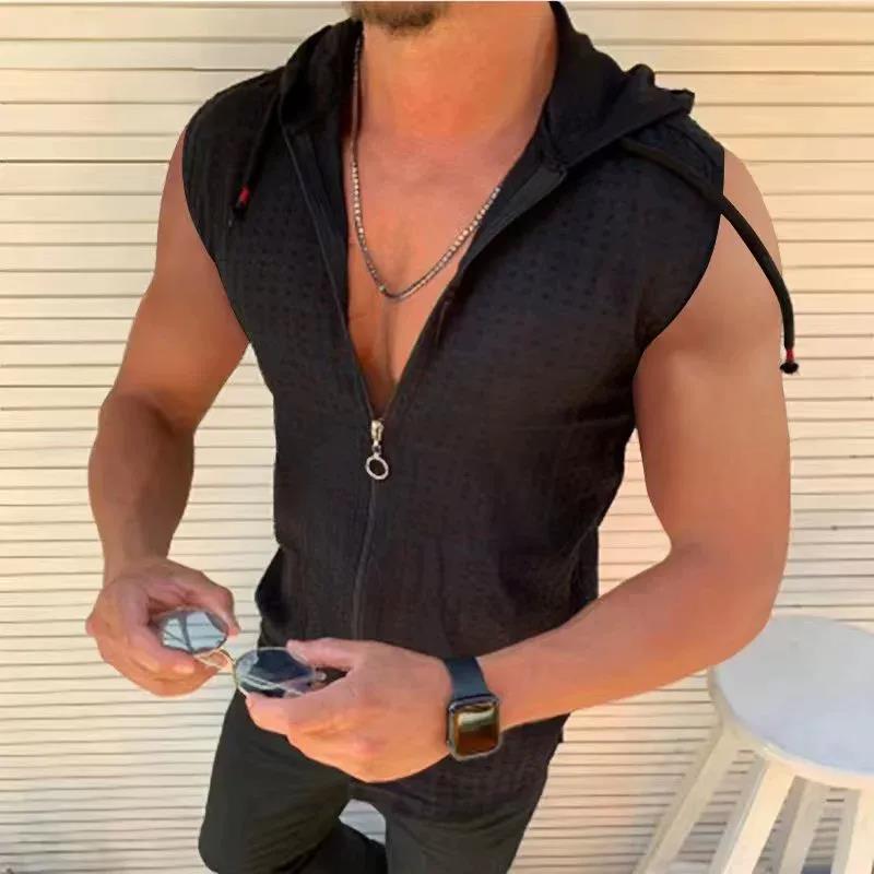2026 sleeveless hooded zipper  – обзор и цена Sleeveless Undershirt