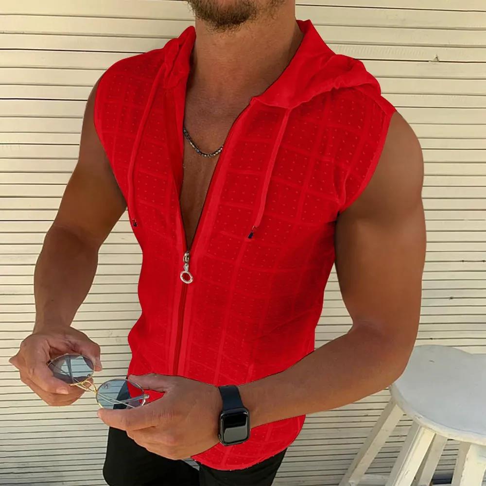2026 sleeveless hooded zipper  – обзор и цена Sleeveless Undershirt