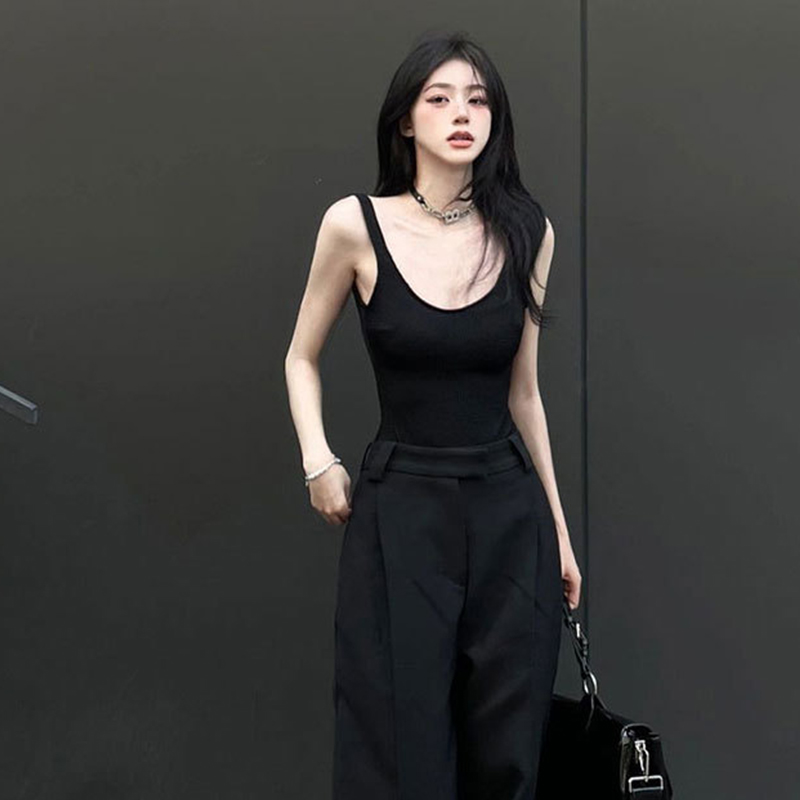 Black Strappy Bodysuit Sexy Ba – обзор и цена Tank Top Ribbed