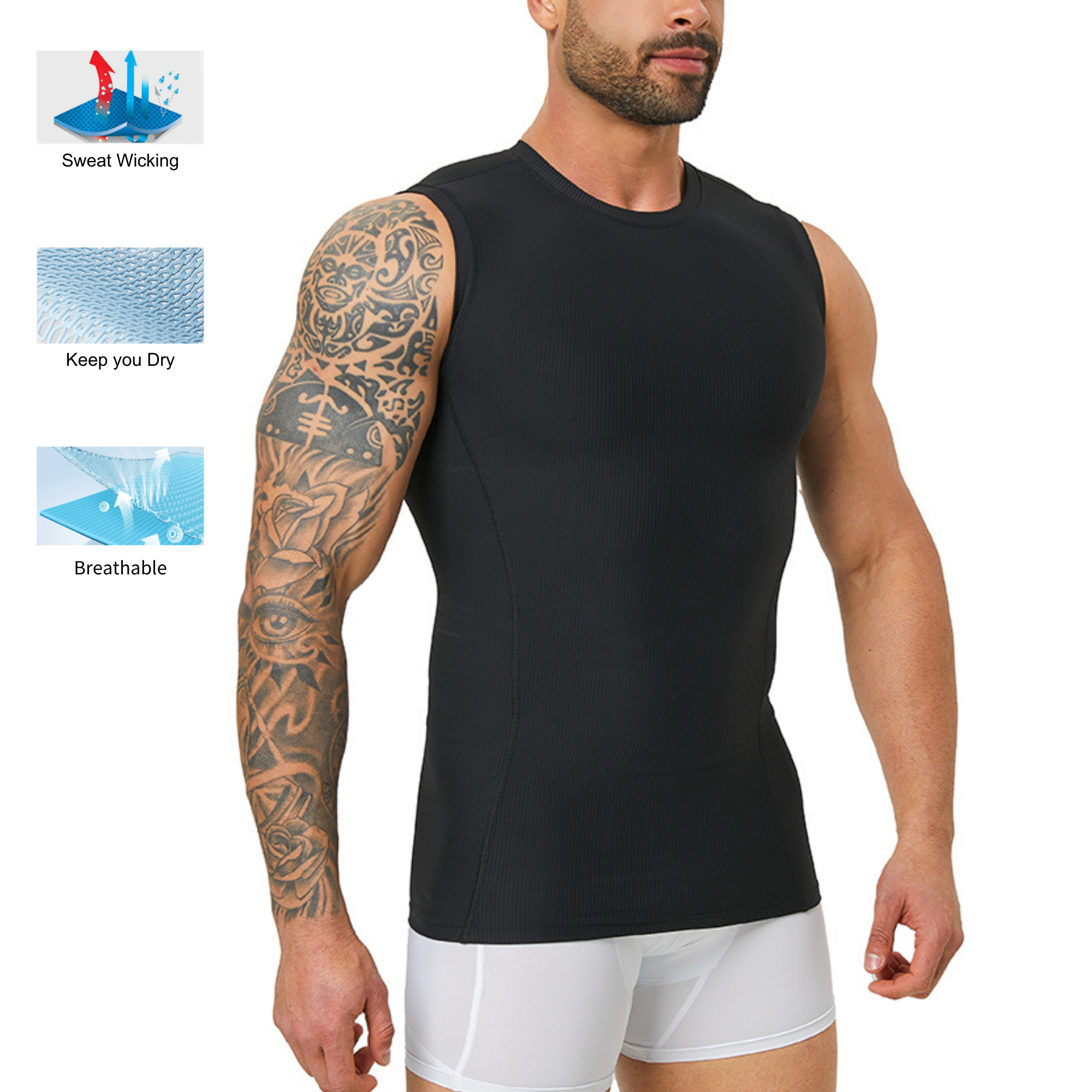 Men's Slim Fit Body Shaping Ve – обзор и цена Tank Top Ribbed