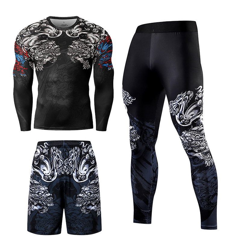 2/3PCS Men Jiu jitsu Tracksuit – обзор и цена Compression Long Pant