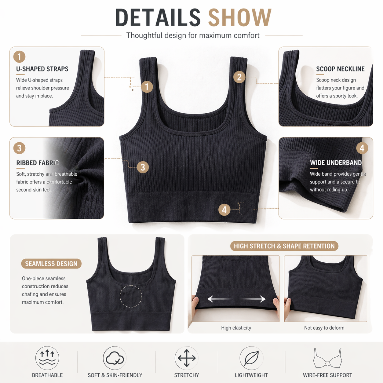 Women Seamless Ribbed Crop Top – обзор и цена Tank Top Ribbed