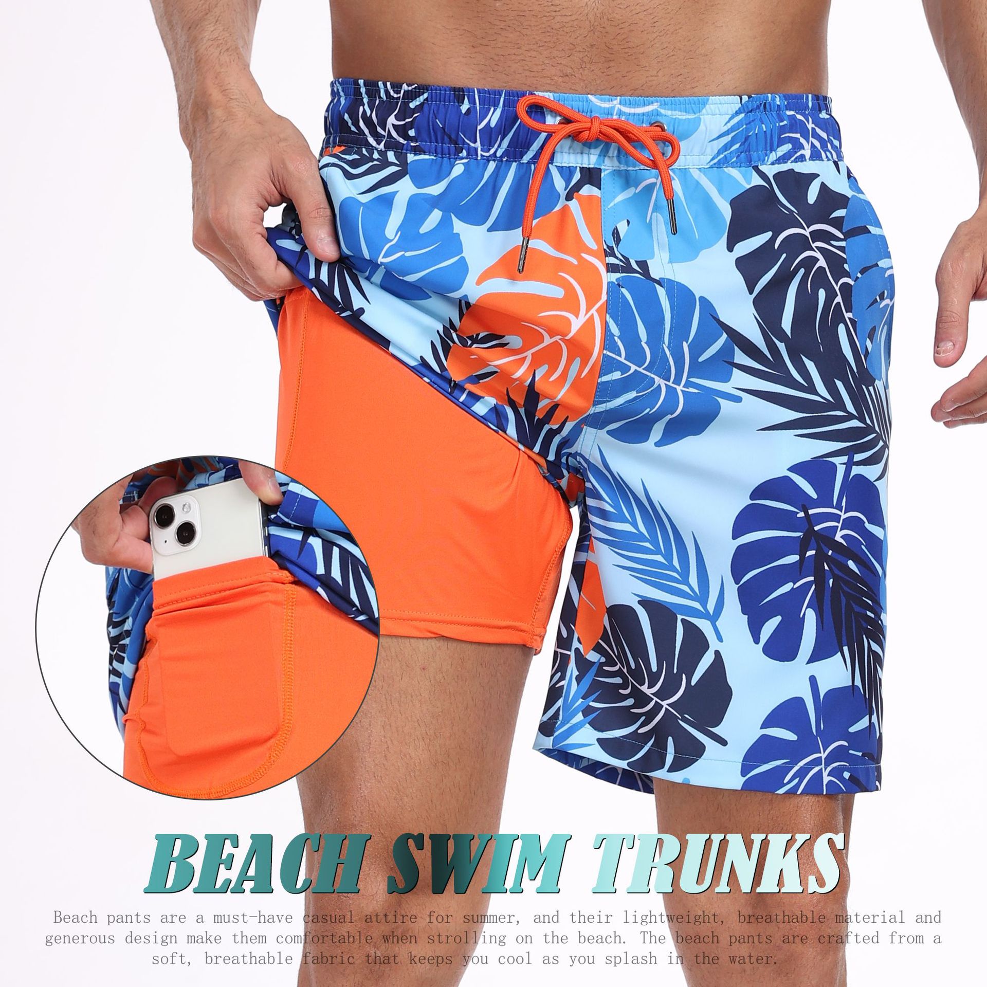 Mens Shark Pattern 2 in 1 Boar – обзор и цена Long Leg Trunk Men