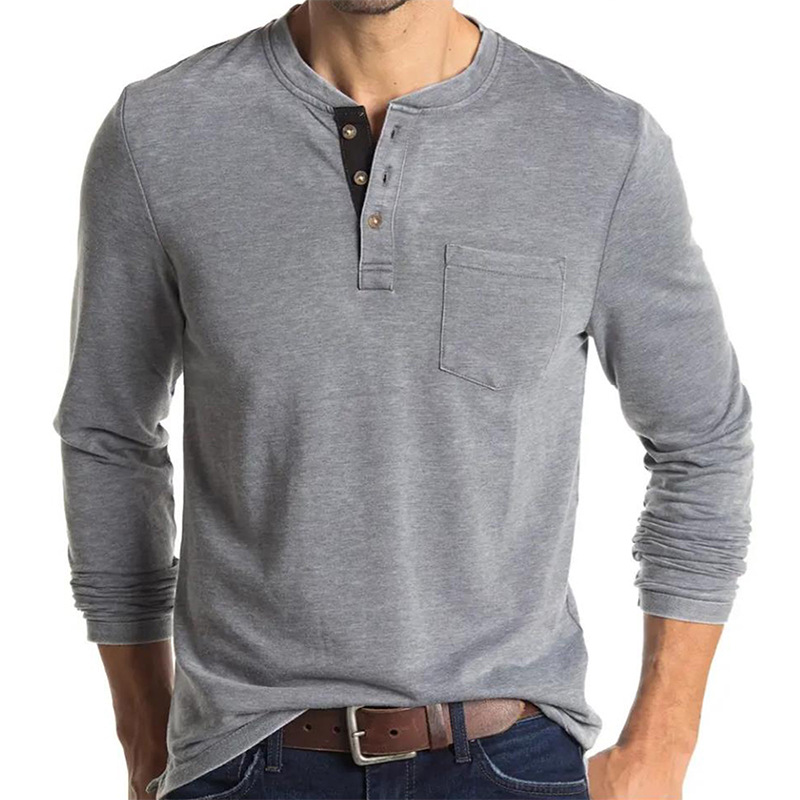 Men's Long Sleeve Henley Style – обзор и цена Undershirt Crew Neck