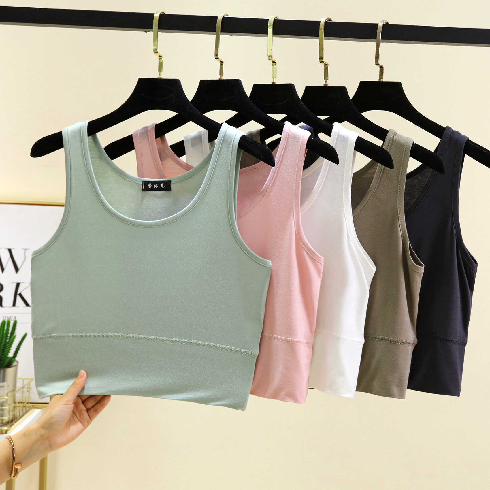 Modal O Neck cropped top Elast – обзор и цена Sleeveless Undershirt