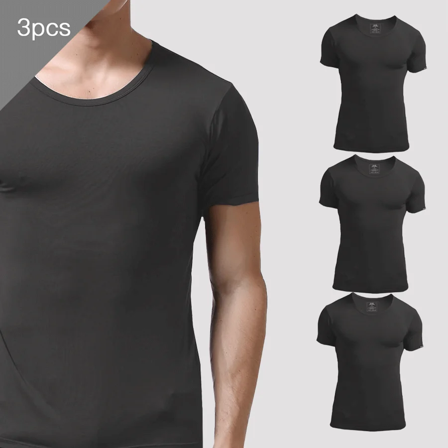 3PCS Men's Summer Short Sleeve – обзор и цена Undershirt Crew Neck