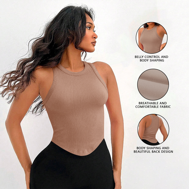 Womens Ribbed Racerback Curved – обзор и цена Tank Top Ribbed
