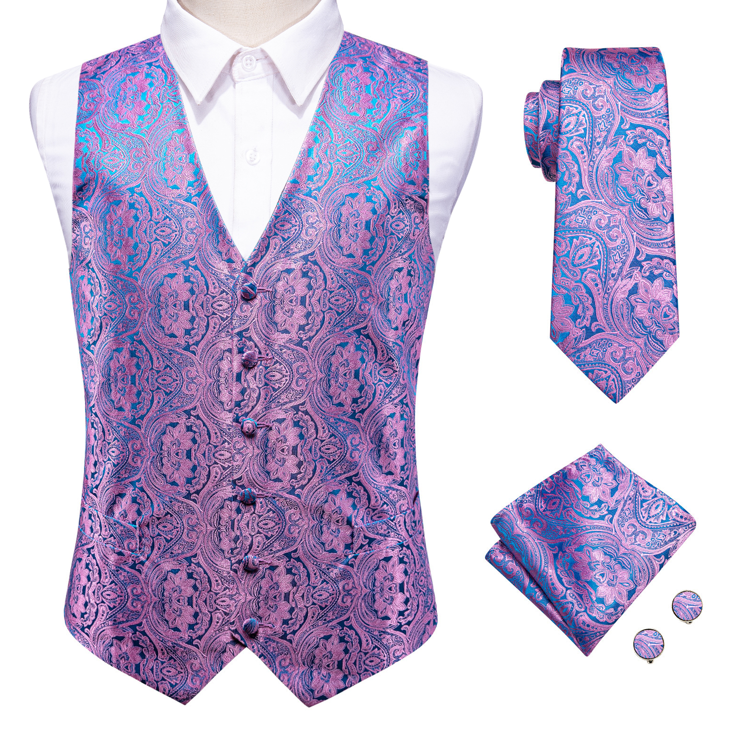 Wedding Purple Men Vest Paisle – обзор и цена Sleeveless Undershirt