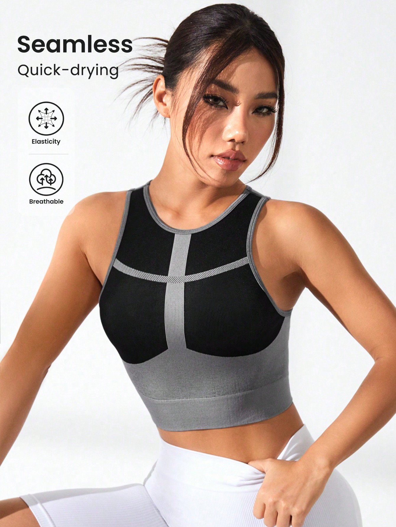 Women Color Block Cross Line R – обзор и цена Tank Top Ribbed