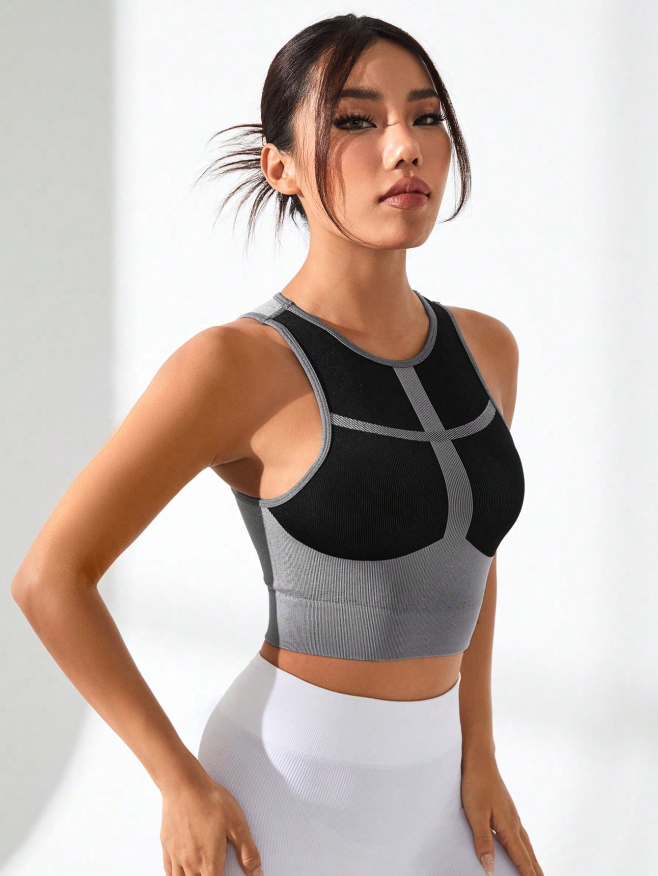 Women Color Block Cross Line R – обзор и цена Tank Top Ribbed
