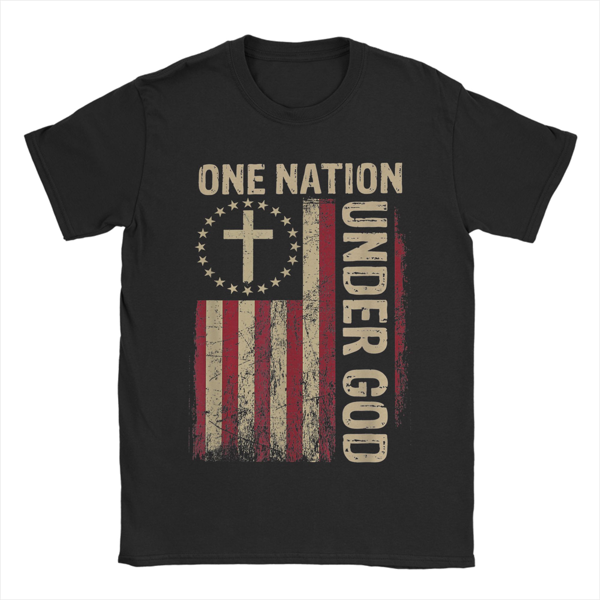 One Nation Under God Flag 4th  – обзор и цена Undershirt Crew Neck