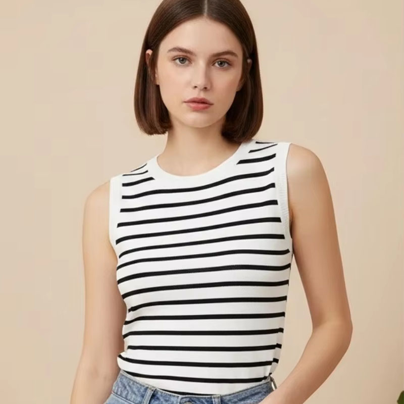 One Size Short Striped Ice Sil – обзор и цена Sleeveless Undershirt