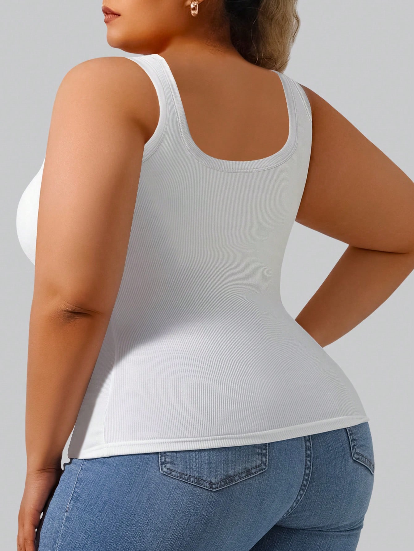 Plus Size Women's Solid Ribbed – обзор и цена Tank Top Ribbed