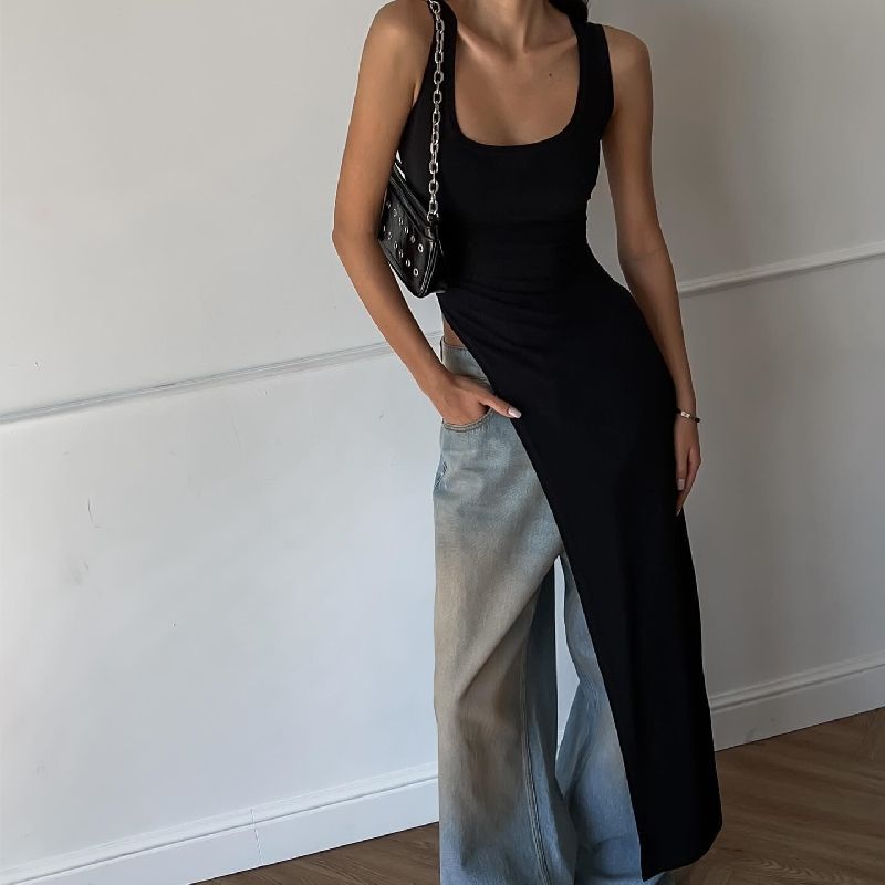 Black Sleeveless Slim-fitting  – обзор и цена Suspender Tank Top