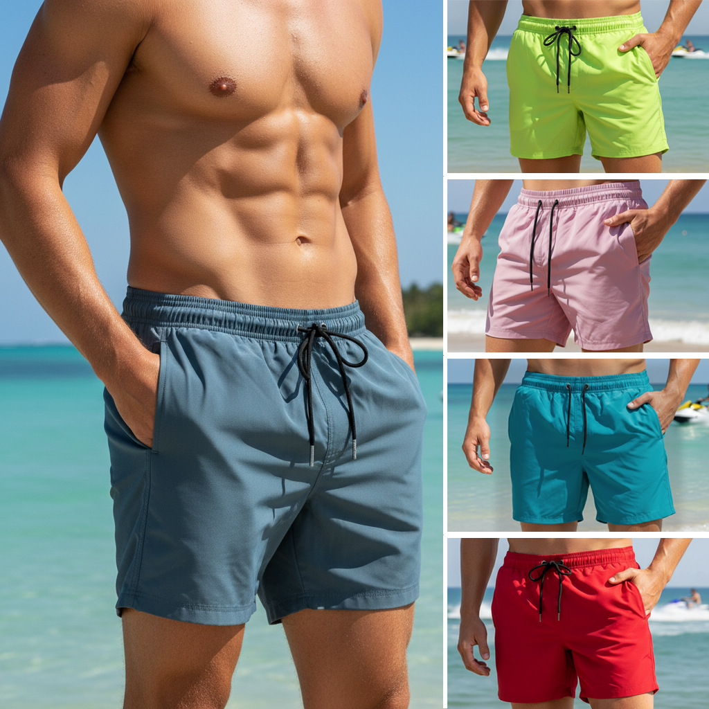Summer Mens Plain Swim Shorts  – обзор и цена Trunk Breathable Men