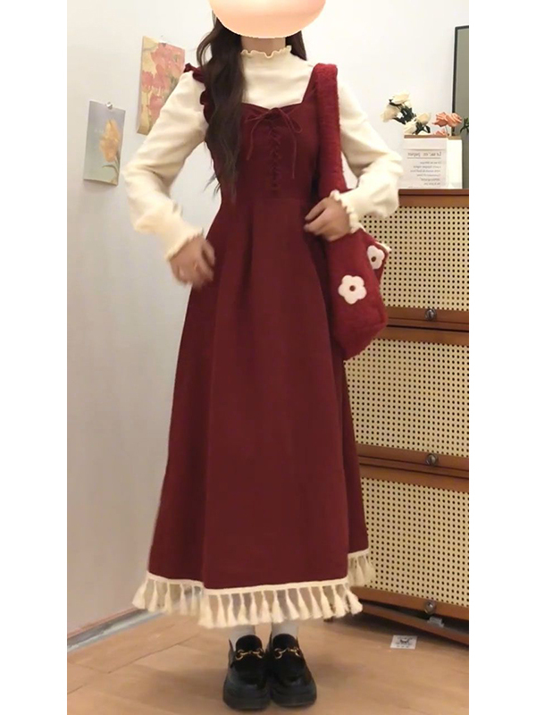 Elegant Red Tassel Vest Dress  – обзор и цена Base Layer Top