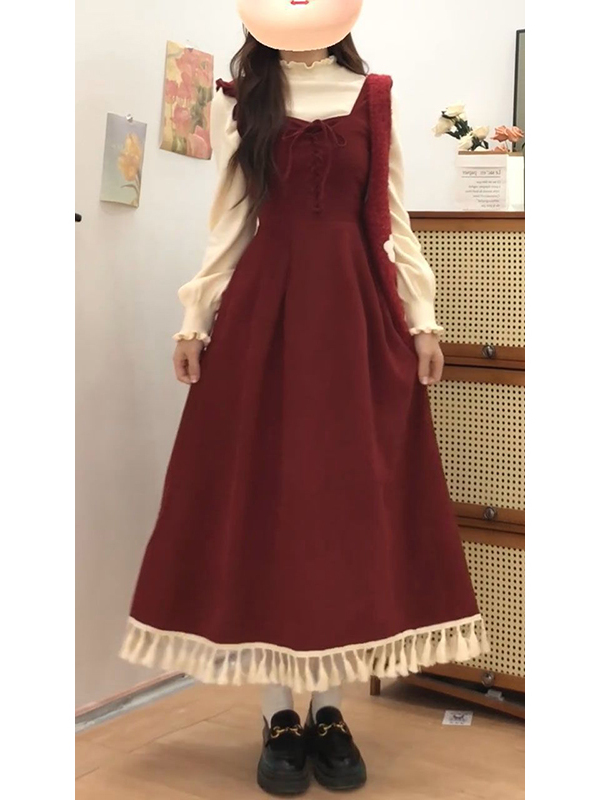 Elegant Red Tassel Vest Dress  – обзор и цена Base Layer Top
