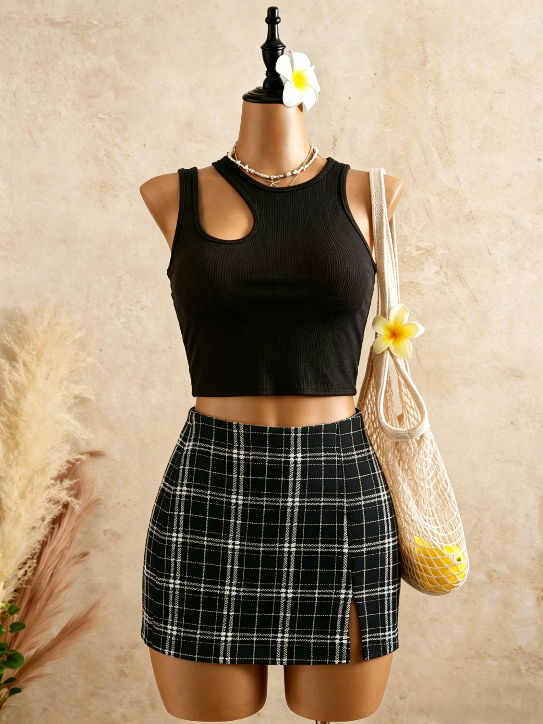 2 Piece Outfits Women Cutout R – обзор и цена Tank Top Ribbed