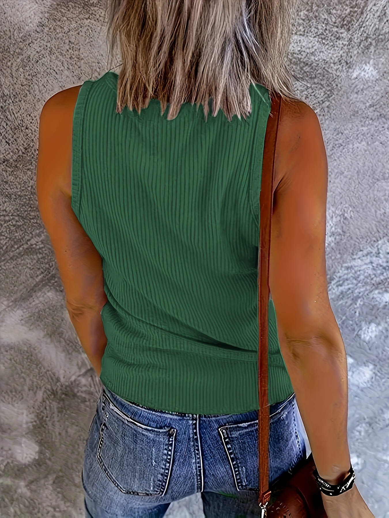 Plus Size Women Green Ribbed K – обзор и цена Tank Top Ribbed