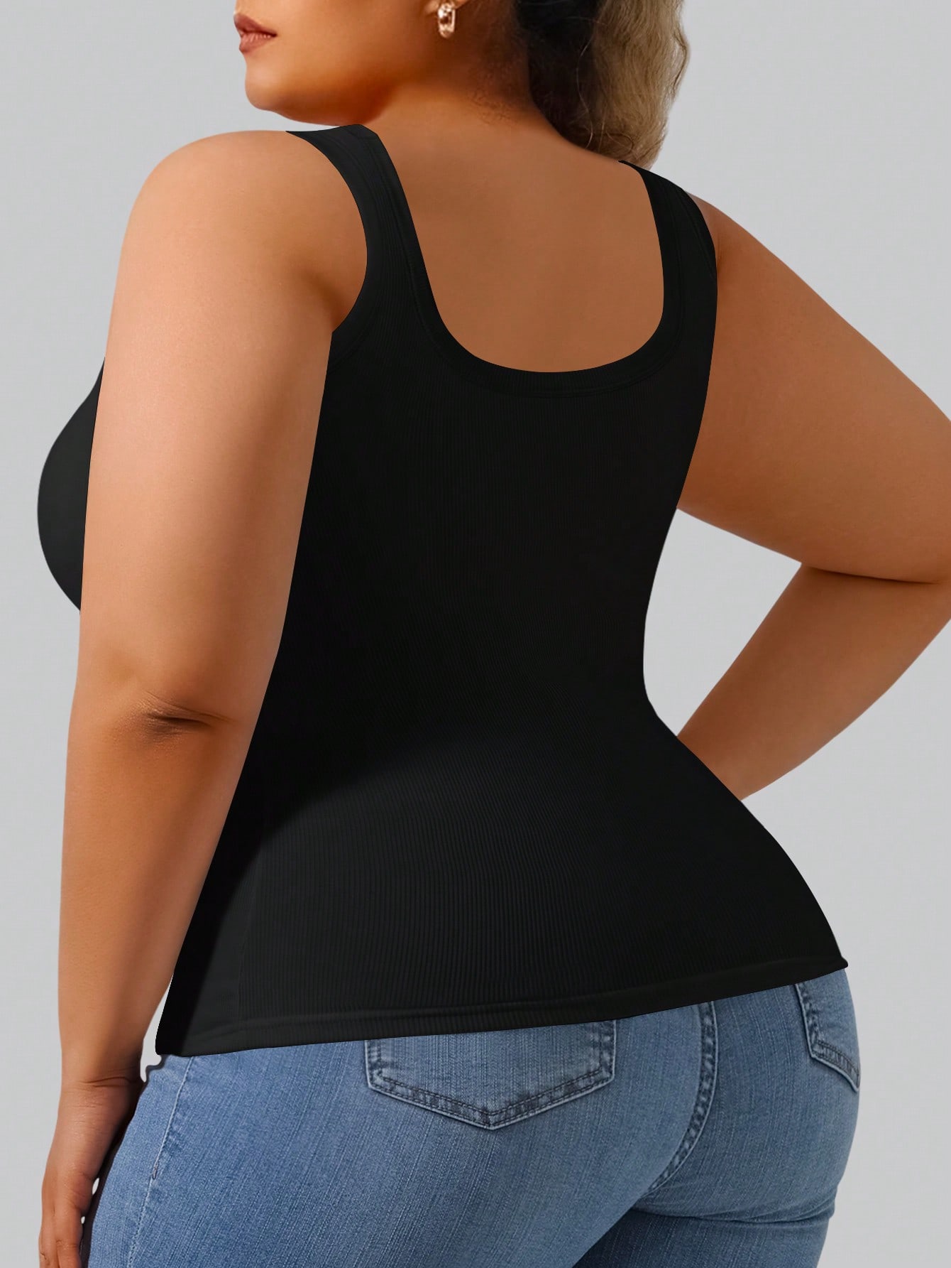 Plus Size Women's High Stretch – обзор и цена Tank Top Ribbed